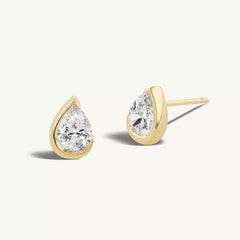 Goutte Éclat pear-shaped stud earrings in gold-plated S925 sterling silver